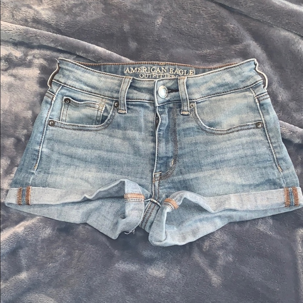 Light wash shorts